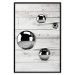 Poster Perfect Balance - abstract metal balls on a wooden background 125177 additionalThumb 18