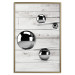 Poster Perfect Balance - abstract metal balls on a wooden background 125177 additionalThumb 16