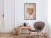 Poster Warm Heart - brown heart with a bouquet on a wooden texture 125277 additionalThumb 5