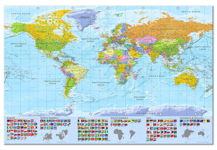 Large canvas print World: Colourful Map [Large Format] 125477