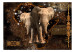 Photo Wallpaper Elephants on Africa contours background - abstract on brown background 125777 additionalThumb 1
