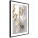 Poster Fallen Angel - abstract composition of white feathers with golden accent 127877 additionalThumb 4