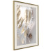 Poster Fallen Angel - abstract composition of white feathers with golden accent 127877 additionalThumb 2