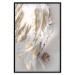 Poster Fallen Angel - abstract composition of white feathers with golden accent 127877 additionalThumb 16