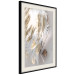 Poster Fallen Angel - abstract composition of white feathers with golden accent 127877 additionalThumb 3