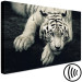 Canvas Print Calm tiger - sepia graphic with a lying tiger on a black background 128777 additionalThumb 6
