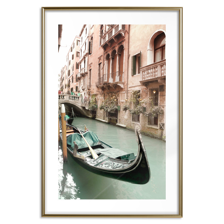 Poster Venetian Memory - river and boats against urban architecture background 129477 additionalImage 20