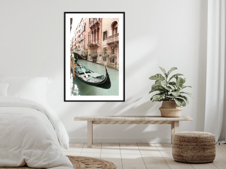 Poster Venetian Memory - river and boats against urban architecture background 129477 additionalImage 18