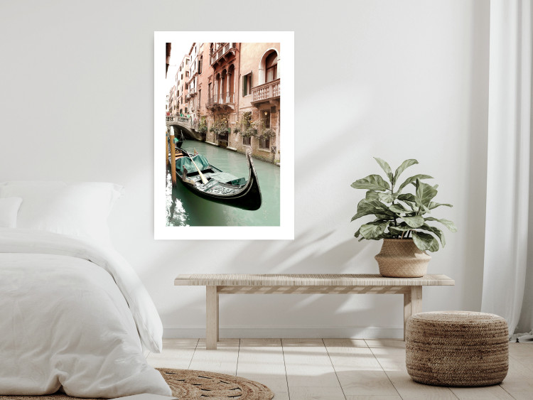 Poster Venetian Memory - river and boats against urban architecture background 129477 additionalImage 3
