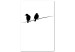 Canvas Bird Chatter (1-part) vertical - black animals on a white background 129577