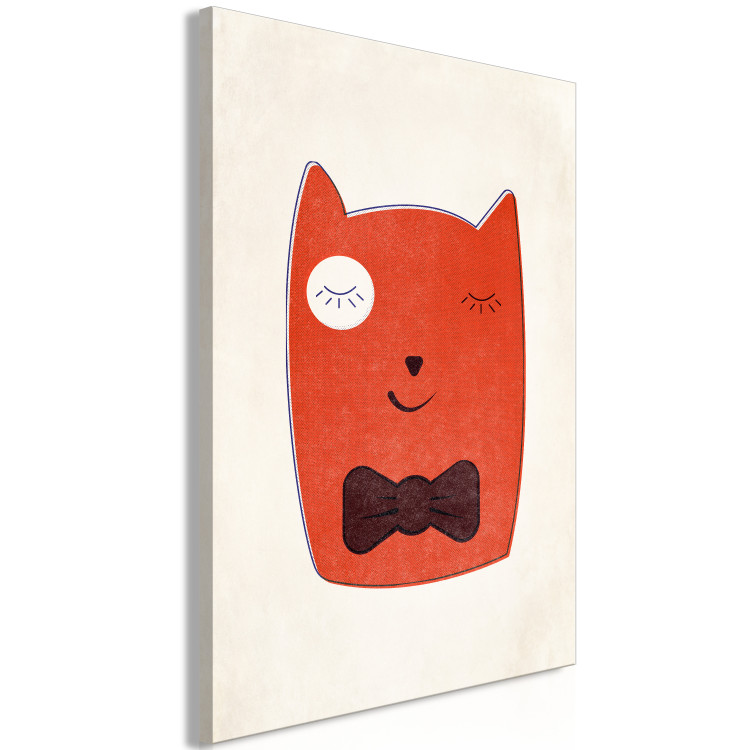 Canvas Little Elegance (1-piece) Vertical - orange abstract cat 129877 additionalImage 2