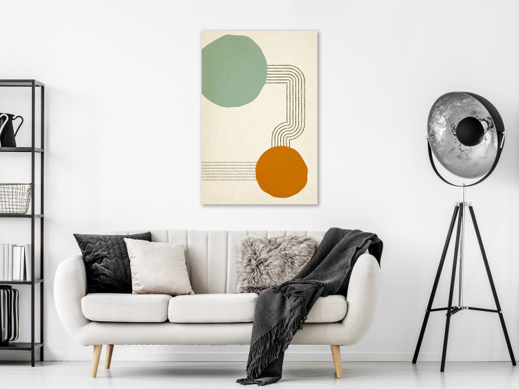 Canvas Print Abstract circles - japandi style artwork with geometric patterns 131577 additionalImage 3