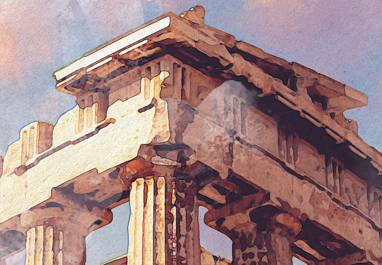 Poster Painted Parthenon - historic building in Athens in watercolor motif 131777 additionalImage 12