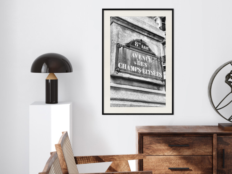 Wall Poster Avenue Des Champs Elysees - black and white sign with inscriptions in Paris 132277 additionalImage 24