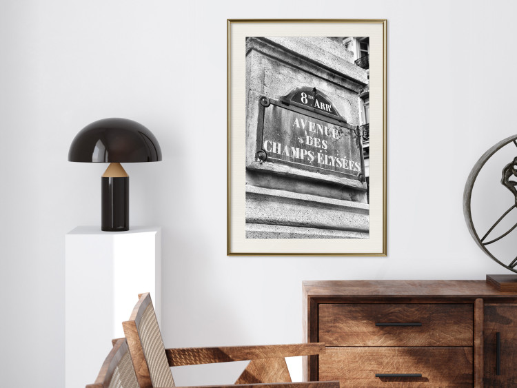 Wall Poster Avenue Des Champs Elysees - black and white sign with inscriptions in Paris 132277 additionalImage 22