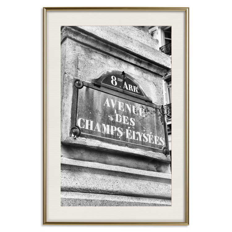 Wall Poster Avenue Des Champs Elysees - black and white sign with inscriptions in Paris 132277 additionalImage 20