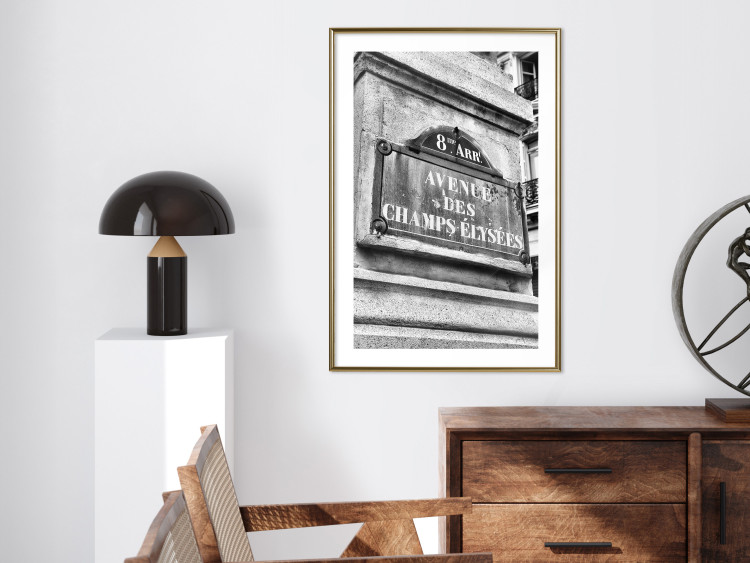 Wall Poster Avenue Des Champs Elysees - black and white sign with inscriptions in Paris 132277 additionalImage 13