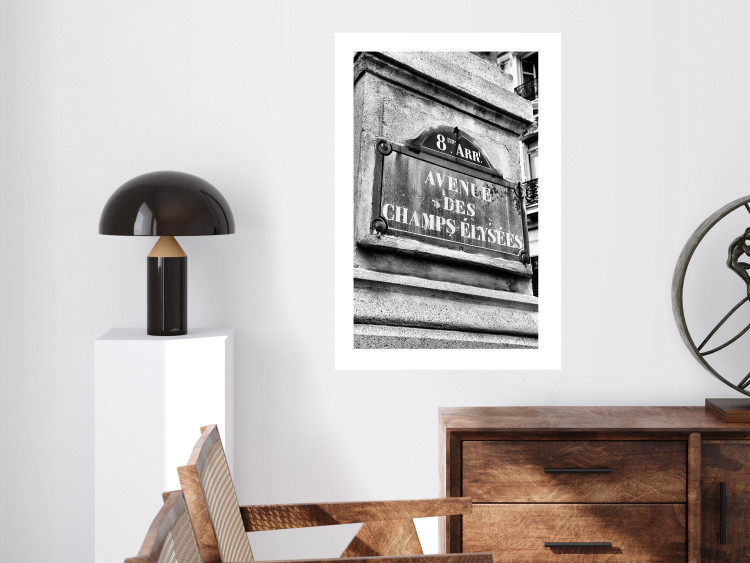 Wall Poster Avenue Des Champs Elysees - black and white sign with inscriptions in Paris 132277 additionalImage 3