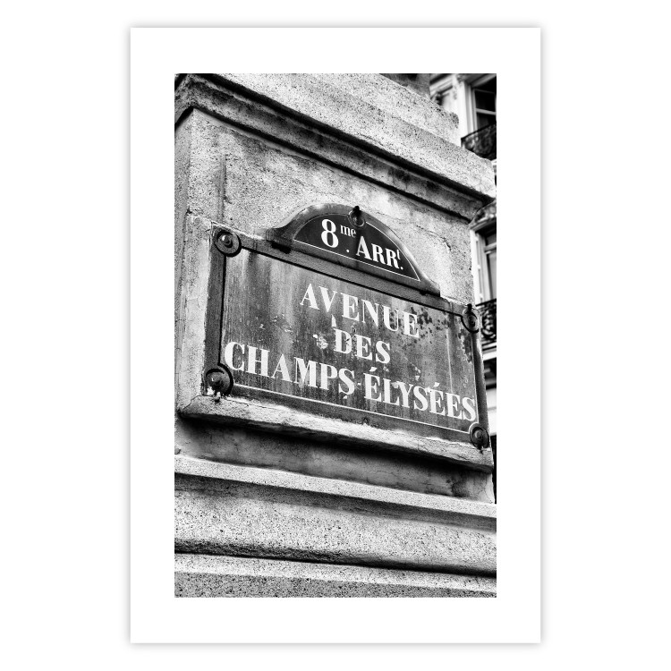 Wall Poster Avenue Des Champs Elysees - black and white sign with inscriptions in Paris 132277 additionalImage 25