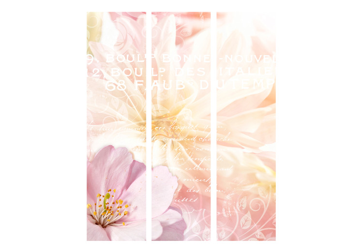 Room Divider Romantic Message (3-piece) - light pink flowers and captions 132677 additionalImage 3