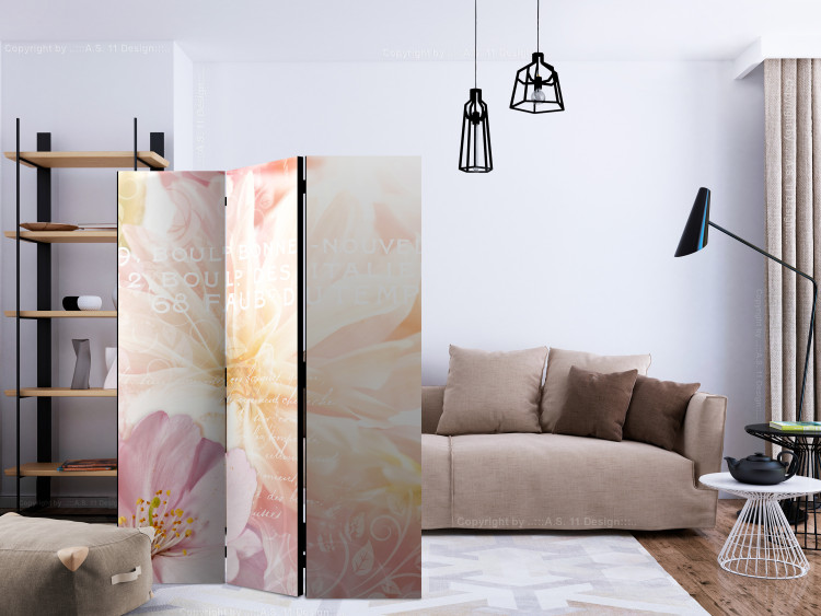 Room Divider Romantic Message (3-piece) - light pink flowers and captions 132677 additionalImage 4