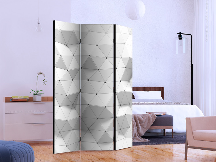Room Separator Amazing Symmetry (3-piece) - geometric pattern in triangles 132877 additionalImage 2