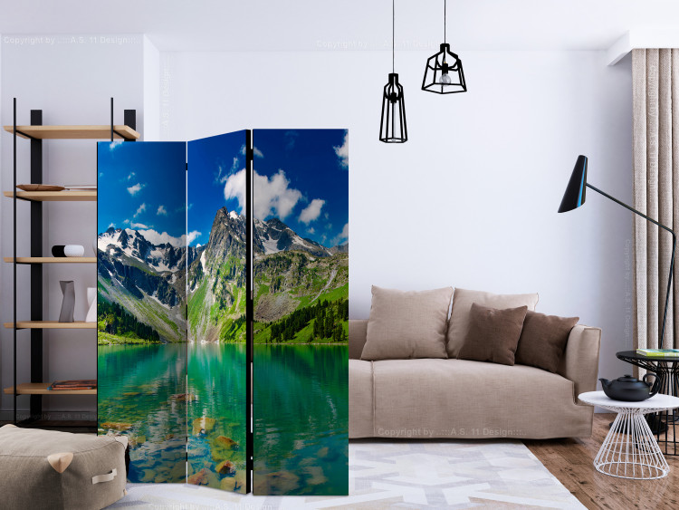 Room Divider Mountain Lake (3-piece) - azure water amidst wild nature 132977 additionalImage 4