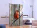 Room Divider Bullfinch in the Forest (3-piece) - red bird among tree branches 133377 additionalThumb 2
