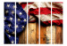 Room Divider Screen American Style II (5-piece) - USA flag on a background of brown wood 133477 additionalThumb 3