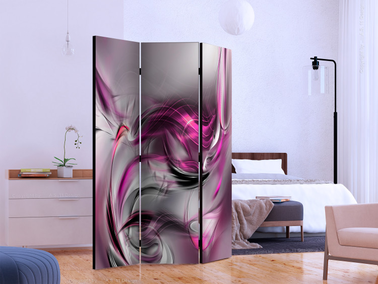 Room Divider Pink Swirls II - abstract space with purple smoke 133677 additionalImage 2