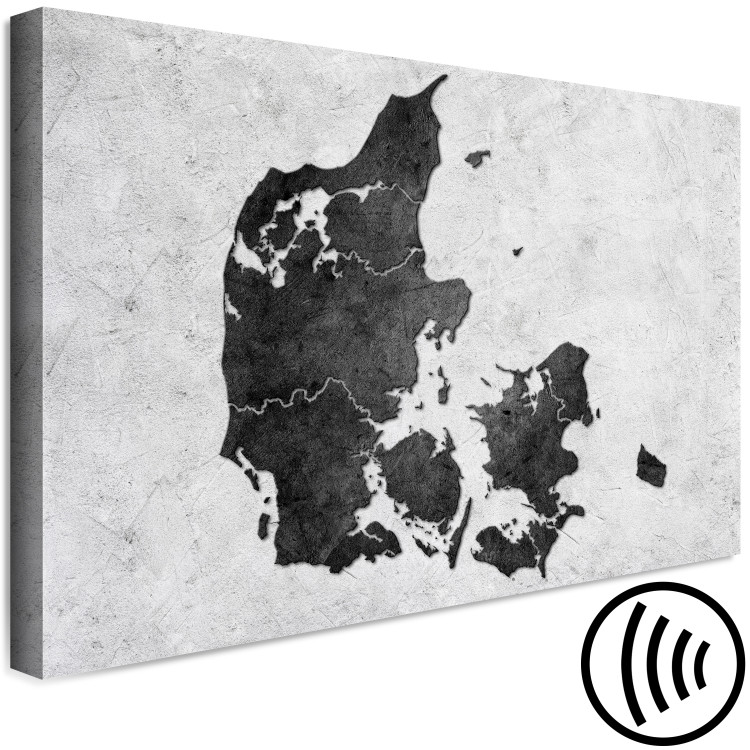 Canvas Print Denmark on the stone - contour map of the Nordic state 135177 additionalImage 6