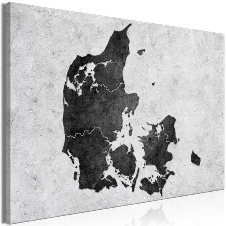 Canvas Print Denmark on the stone - contour map of the Nordic state 135177 additionalImage 2