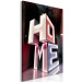 Canvas Neon inscription Home 3D - Pastel, geometric text in English 135777 additionalThumb 2