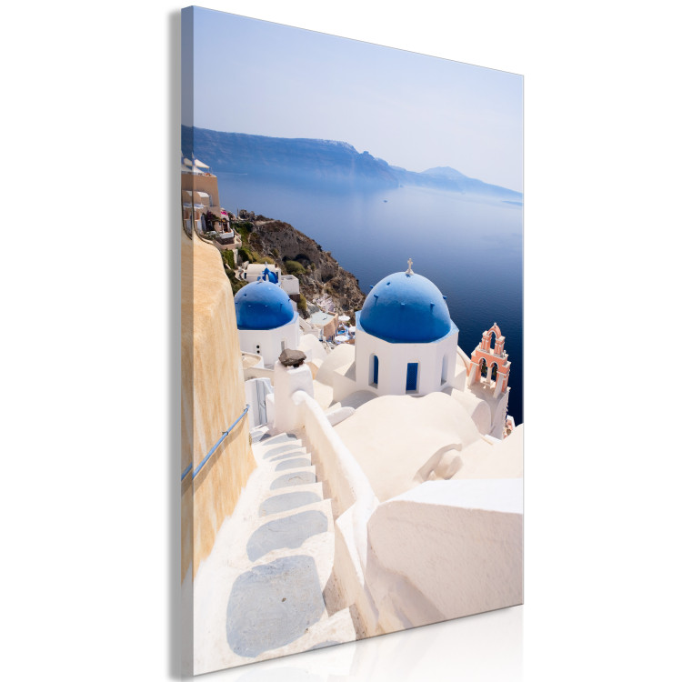 Canvas Print Sunny Santorini landscape - landscape with sea and Greek architecture 136077 additionalImage 2