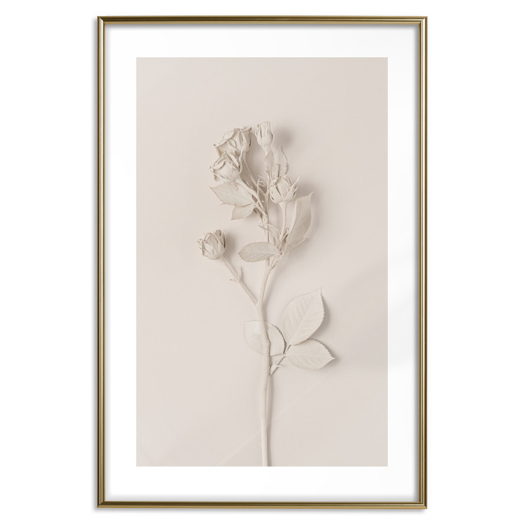 Wall Poster Harmonious Rose - unique composition with a flower on a uniform background 137277 additionalImage 4