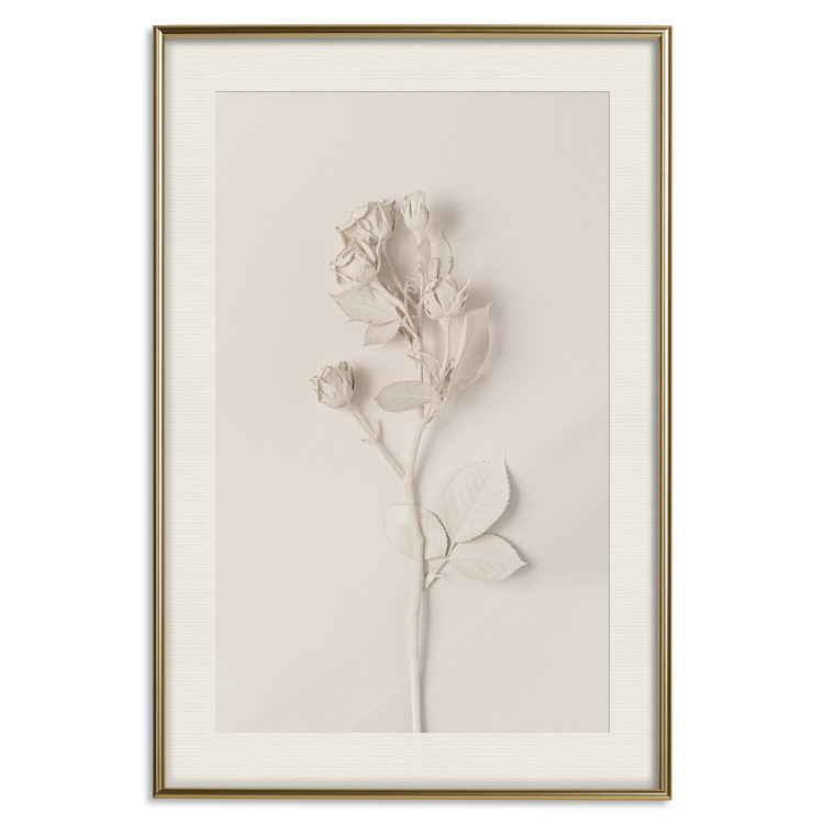 Wall Poster Harmonious Rose - unique composition with a flower on a uniform background 137277 additionalImage 2
