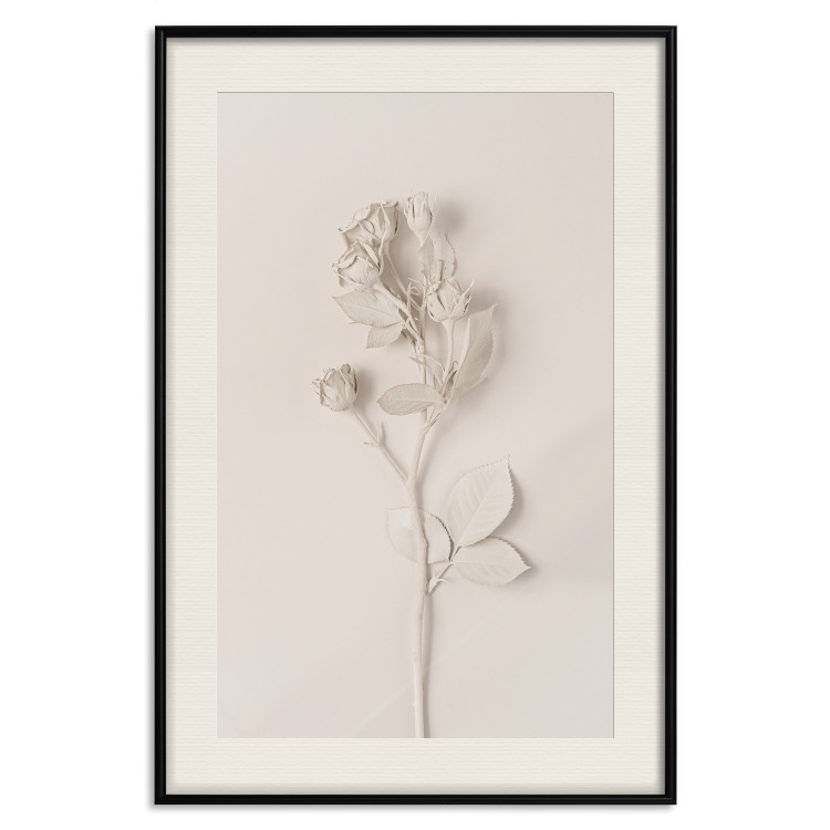 Wall Poster Harmonious Rose - unique composition with a flower on a uniform background 137277 additionalImage 3