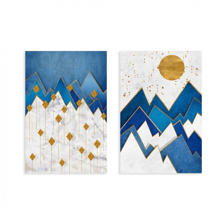 Wall art set Blue peaks bathed with sun 143377 additionalImage 1