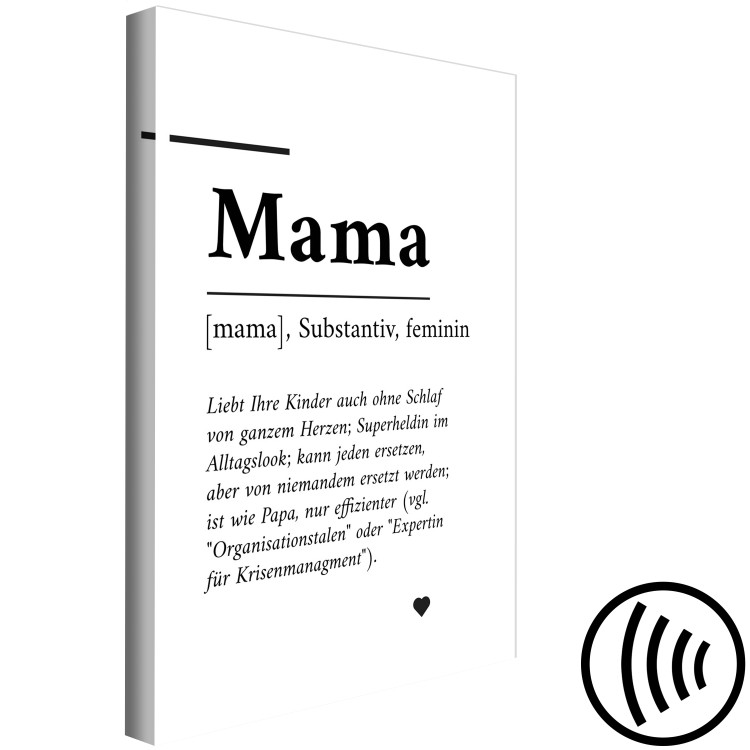 Canvas Definition of Mom (1-piece) Vertical - black and white German text 143577 additionalImage 6