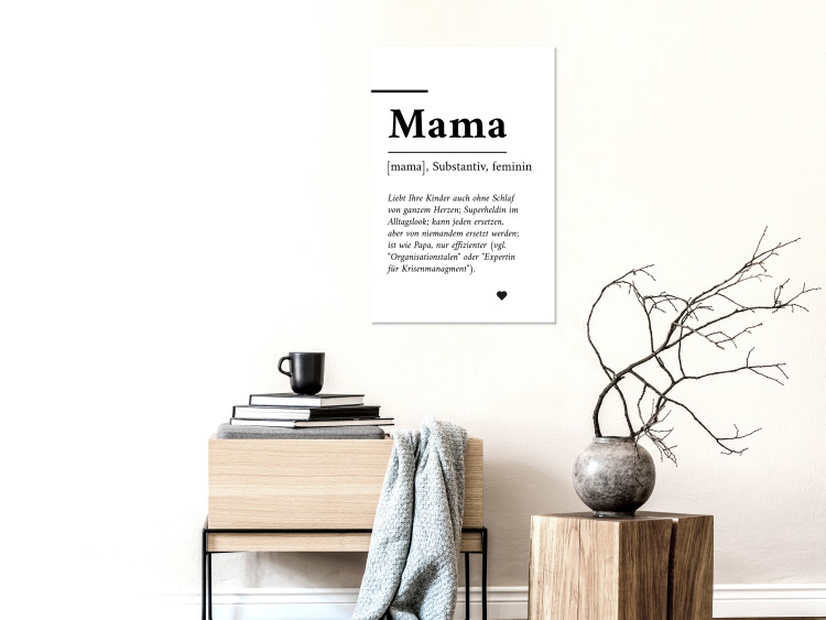 Canvas Definition of Mom (1-piece) Vertical - black and white German text 143577 additionalImage 3