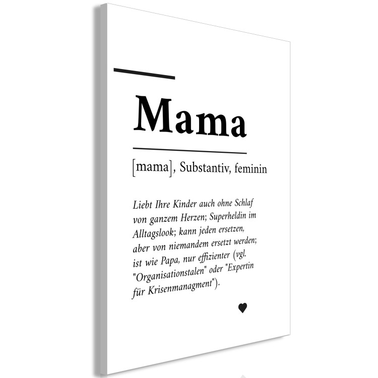 Canvas Definition of Mom (1-piece) Vertical - black and white German text 143577 additionalImage 2