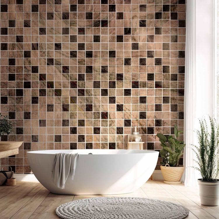 Wall Mural Ornamental mosaic - brown bathroom tiles in abstract patterns 144677 additionalImage 8