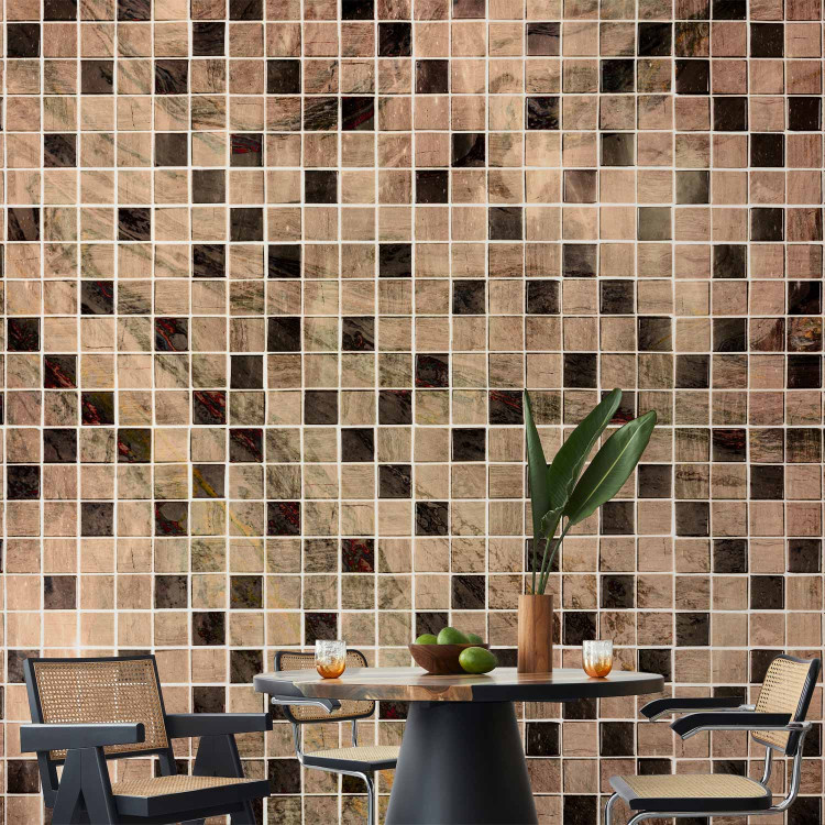 Wall Mural Ornamental mosaic - brown bathroom tiles in abstract patterns 144677 additionalImage 6