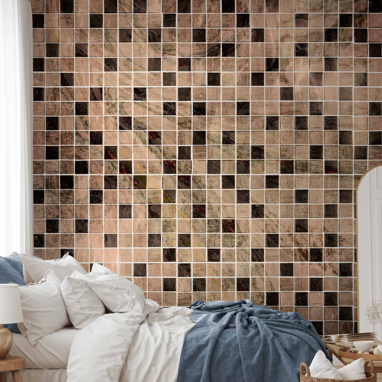 Wall Mural Ornamental mosaic - brown bathroom tiles in abstract patterns 144677 additionalImage 2