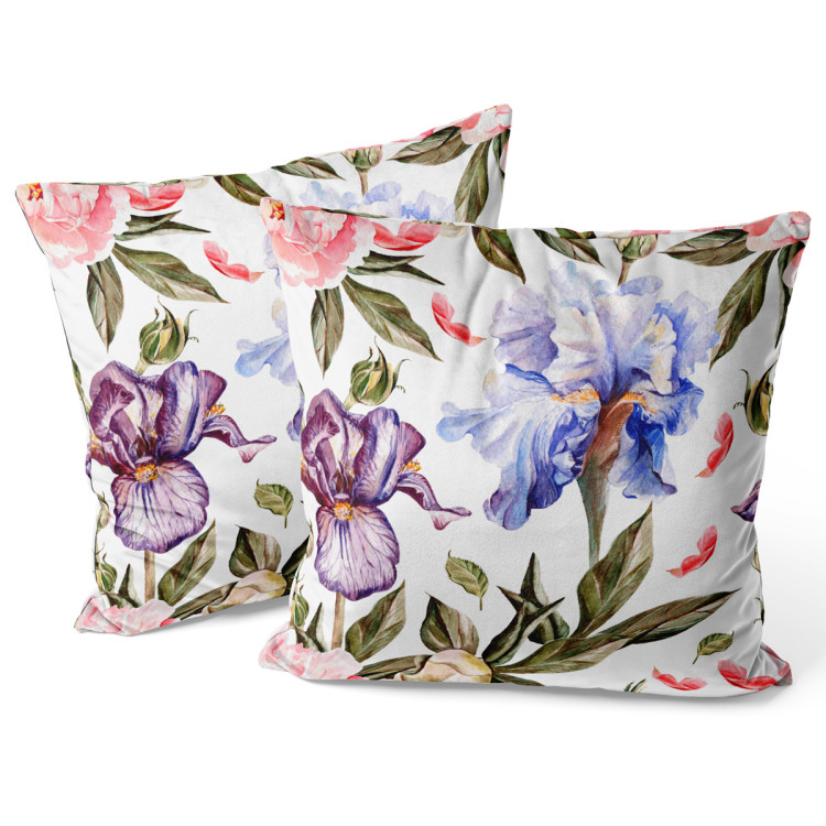 Decorative Velor Pillow Morning among the irises - a plant composition in cottagecore style 147077 additionalImage 3