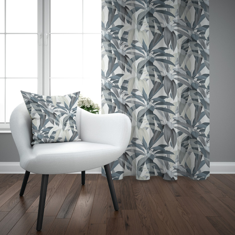 Decorative Curtain Leaf composition - theme in green and grey tones 147277 additionalImage 3