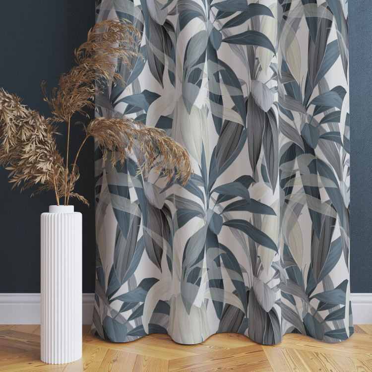 Decorative Curtain Leaf composition - theme in green and grey tones 147277 additionalImage 6