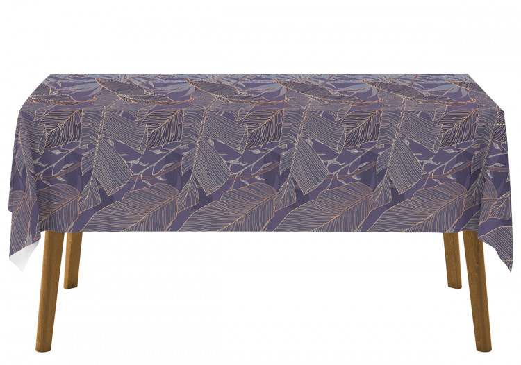 Tablecloth Gold leafing - graphic floral motif with leaves in linear art 147677 additionalImage 4
