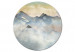 Round Canvas Misty Hills - Mountain Landscape at Sunset 148677