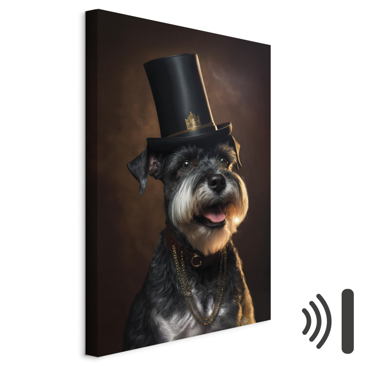 Canvas AI Dog Miniature Schnauzer - Portrait of a Cheerful Animal in a Top Hat - Vertical 150177 additionalImage 8